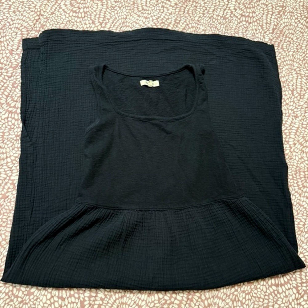 Madewell Gauze Midi Dress Sleeveless Black Size S Casual Summer - Picture 6 of 11